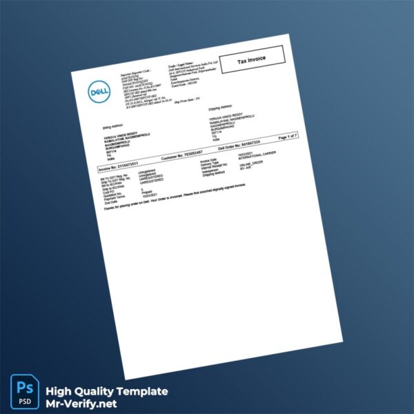 India Dell International Services Invoice Template in Word and PDF formats 7 page India Dell International Services Invoice Template in Word and PDF formats 7 page