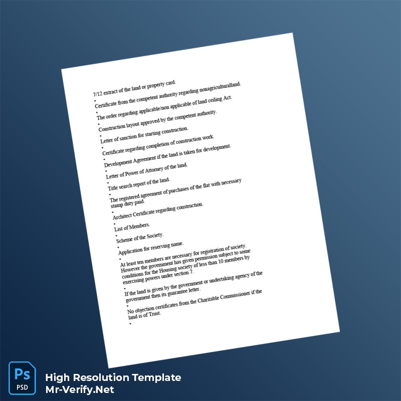Editable India Deputy Registrar Housing Cooperative Registration Certificate Word and Pdf Template 6 page Editable India Deputy Registrar Housing Cooperative Registration Certificate Word and Pdf Template 6 page