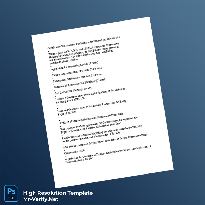 Editable India Deputy Registrar Housing Cooperative Registration Certificate Word and Pdf Template 6 page Editable India Deputy Registrar Housing Cooperative Registration Certificate Word and Pdf Template 6 page