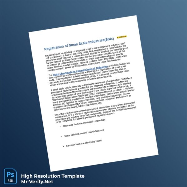 Editable India District Industries Centre Business Registration Certificate Word and Pdf Template 8 page Editable India District Industries Centre Business Registration Certificate Word and Pdf Template 8 page