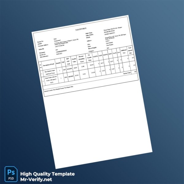 India Dream Magic Mart Pvt Ltd Tax Invoice Template in Word and PDF formats 2 page India Dream Magic Mart Pvt Ltd Tax Invoice Template in Word and PDF formats 2 page