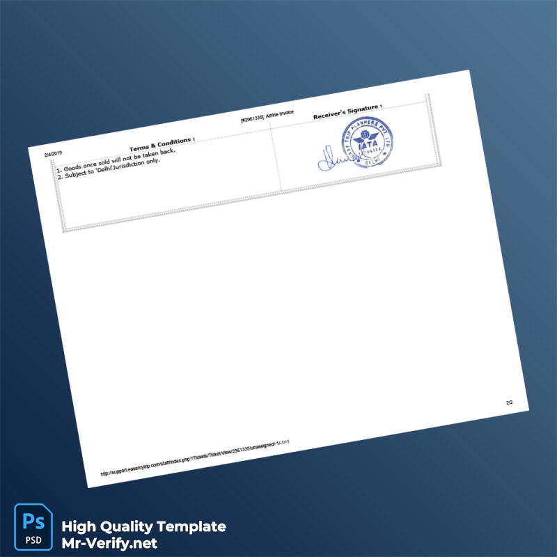 India Easy Trip Planners Pvt Ltd Invoice Template in Word and PDF formats 2 page India Easy Trip Planners Pvt Ltd Invoice Template in Word and PDF formats 2 page