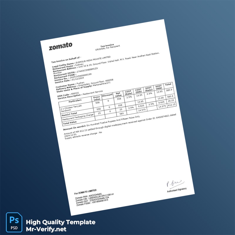 India Eversub India Private Limited Invoice Template in Word and PDF formats 2 page India Eversub India Private Limited Invoice Template in Word and PDF formats 2 page