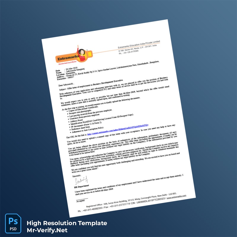 Editable India Extraditions Education India Private Limited Employment Verification Letter Word and Pdf Template 2 page Editable India Extraditions Education India Private Limited Employment Verification Letter Word and Pdf Template 2 page