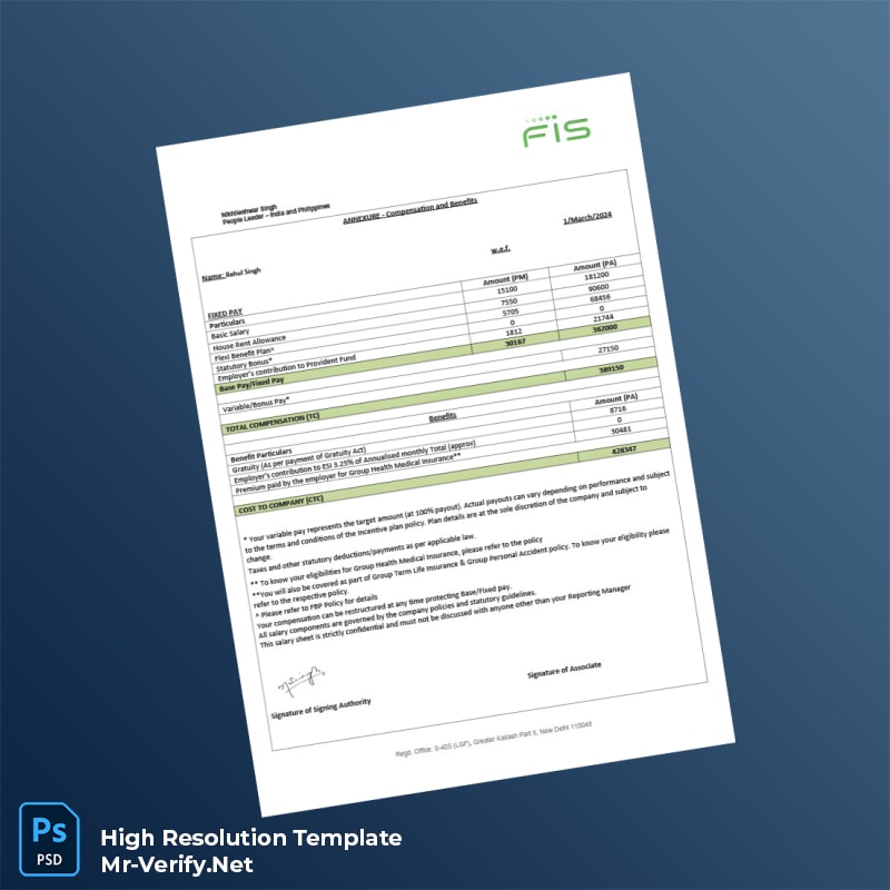 Editable India FIS Global Business Solutions Employment Verification Letter Word and Pdf Template 3 page Editable India FIS Global Business Solutions Employment Verification Letter Word and Pdf Template 3 page