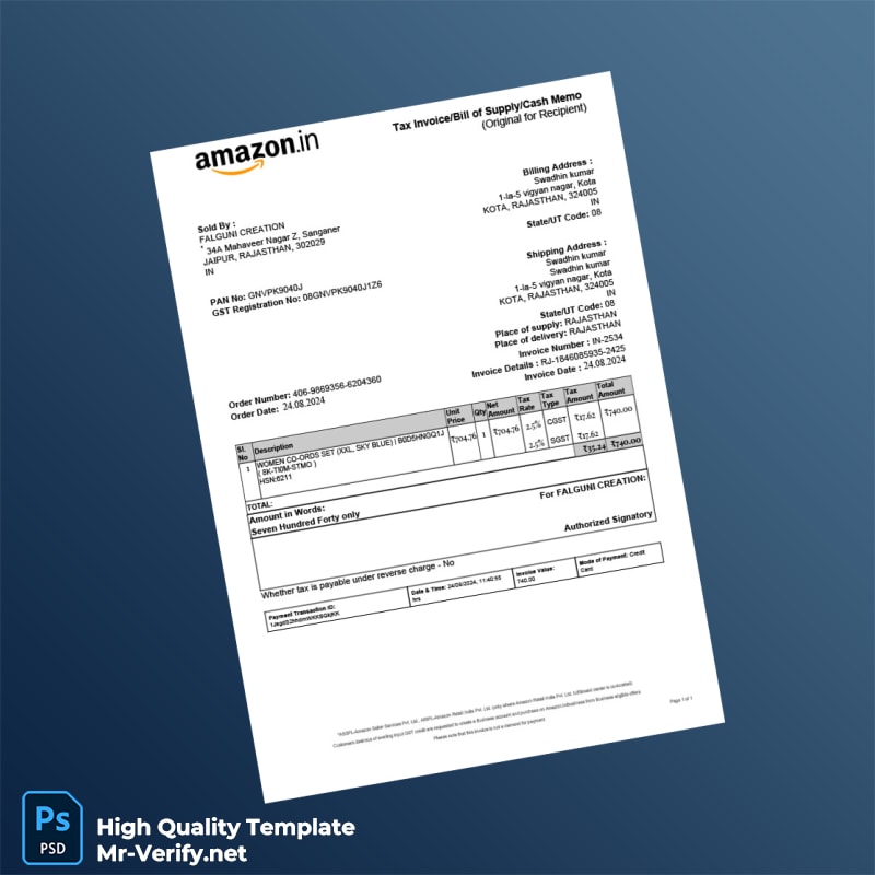 India Falguni Creation Invoice Template in Word and PDF formats India Falguni Creation Invoice Template in Word and PDF formats