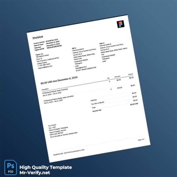 India Figma Invoice Template in Word and PDF formats India Figma Invoice Template in Word and PDF formats