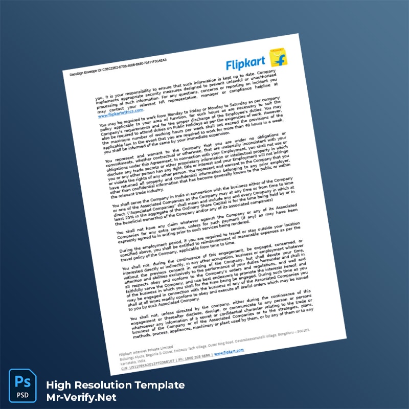 Editable India Flipkart Employment Verification Letter Word and Pdf Template 8 page Editable India Flipkart Employment Verification Letter Word and Pdf Template 8 page