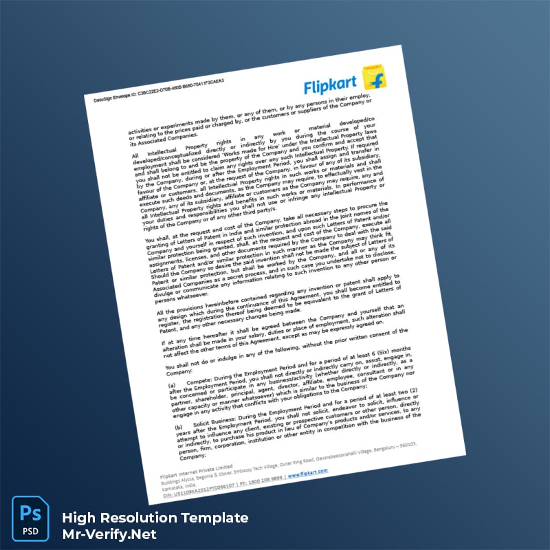 Editable India Flipkart Employment Verification Letter Word and Pdf Template 8 page Editable India Flipkart Employment Verification Letter Word and Pdf Template 8 page