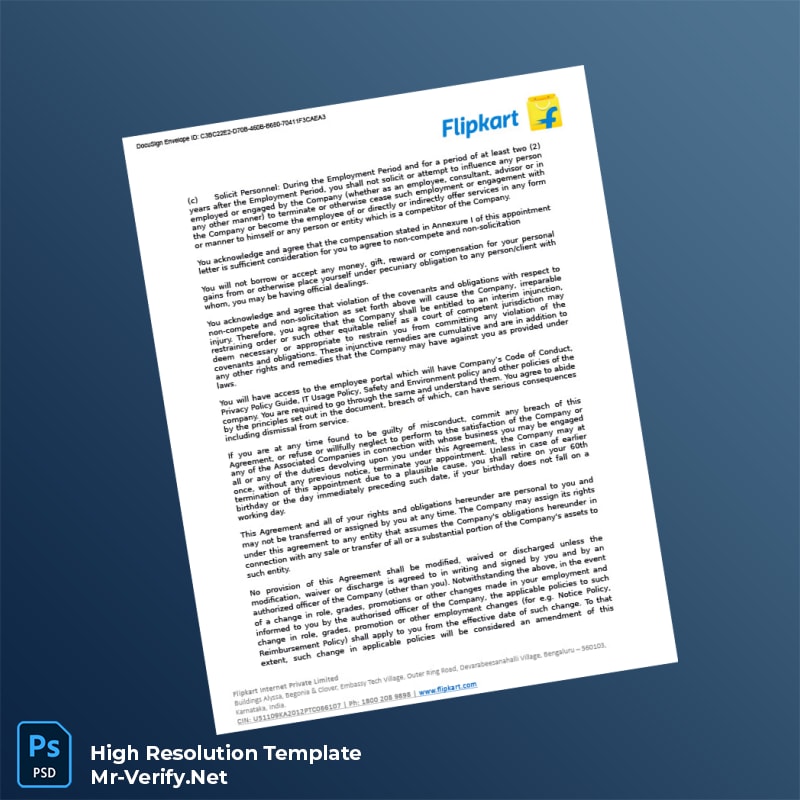 Editable India Flipkart Employment Verification Letter Word and Pdf Template 8 page Editable India Flipkart Employment Verification Letter Word and Pdf Template 8 page