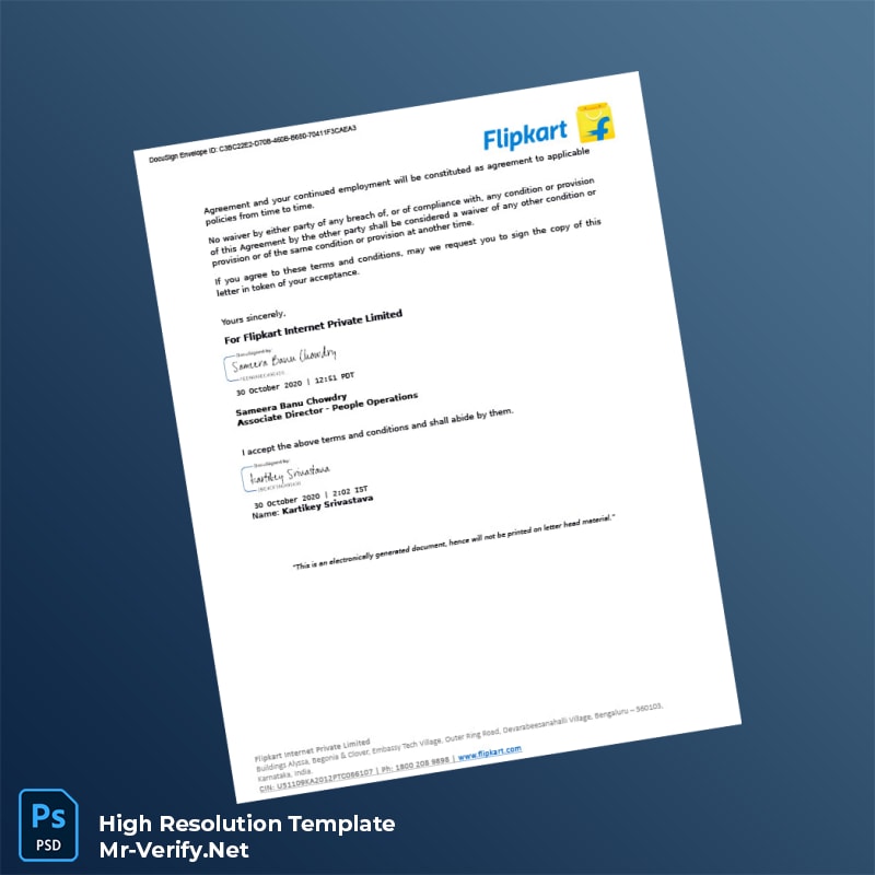 Editable India Flipkart Employment Verification Letter Word and Pdf Template 8 page Editable India Flipkart Employment Verification Letter Word and Pdf Template 8 page