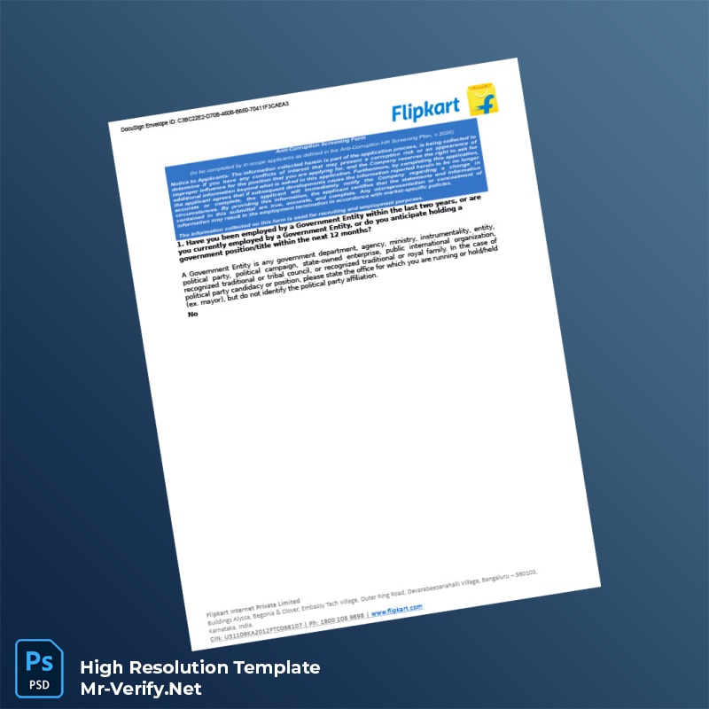 Editable India Flipkart Employment Verification Letter Word and Pdf Template 8 page Editable India Flipkart Employment Verification Letter Word and Pdf Template 8 page