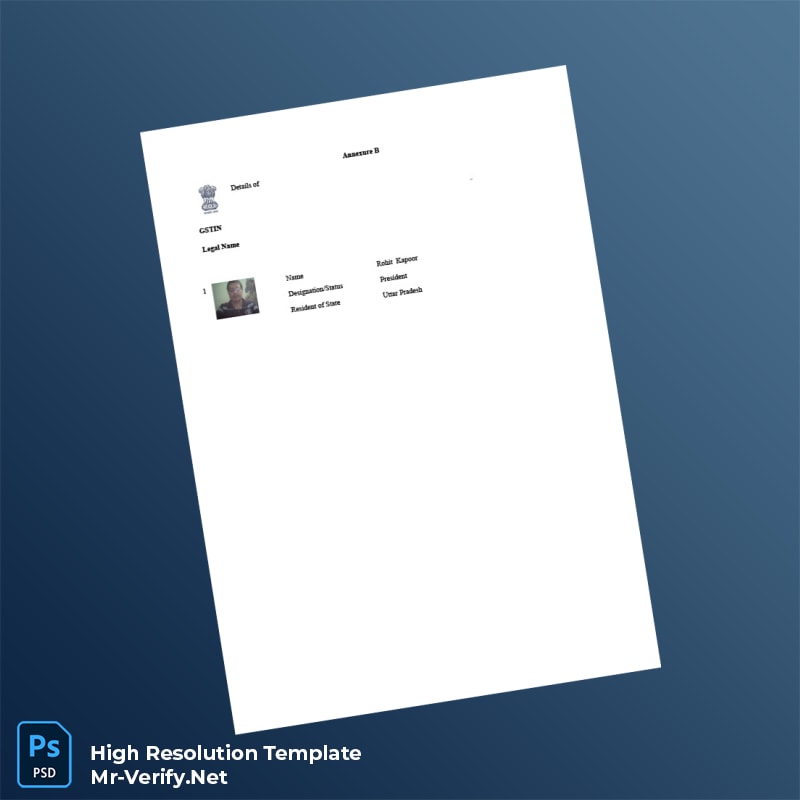Editable India GST Tax Registration Certificate Word and Pdf Template 4 page Editable India GST Tax Registration Certificate Word and Pdf Template 4 page