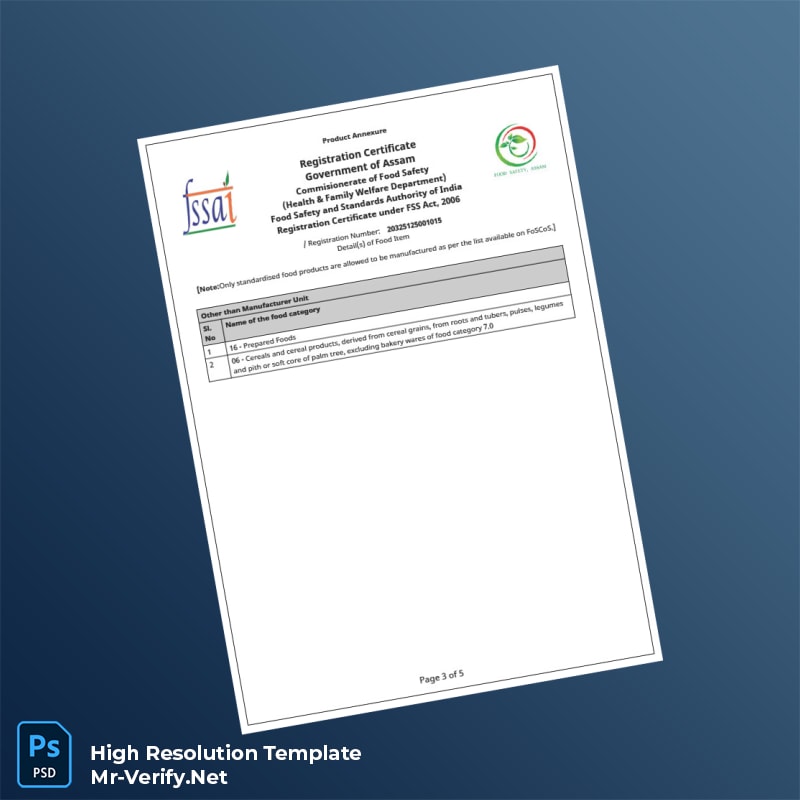 India Government of Assam Editable Business Registration Certificate Word and Pdf Template 5 page India Government of Assam Editable Business Registration Certificate Word and Pdf Template 5 page