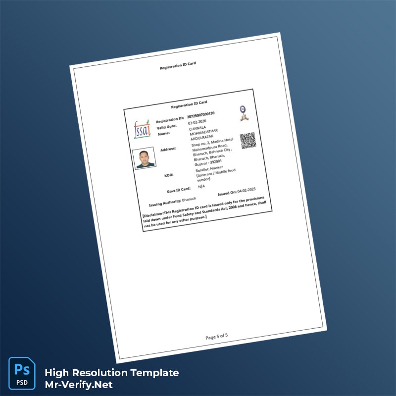 Editable India Government of Gujarat Registration Certificate Word and Pdf Template 5 page Editable India Government of Gujarat Registration Certificate Word and Pdf Template 5 page