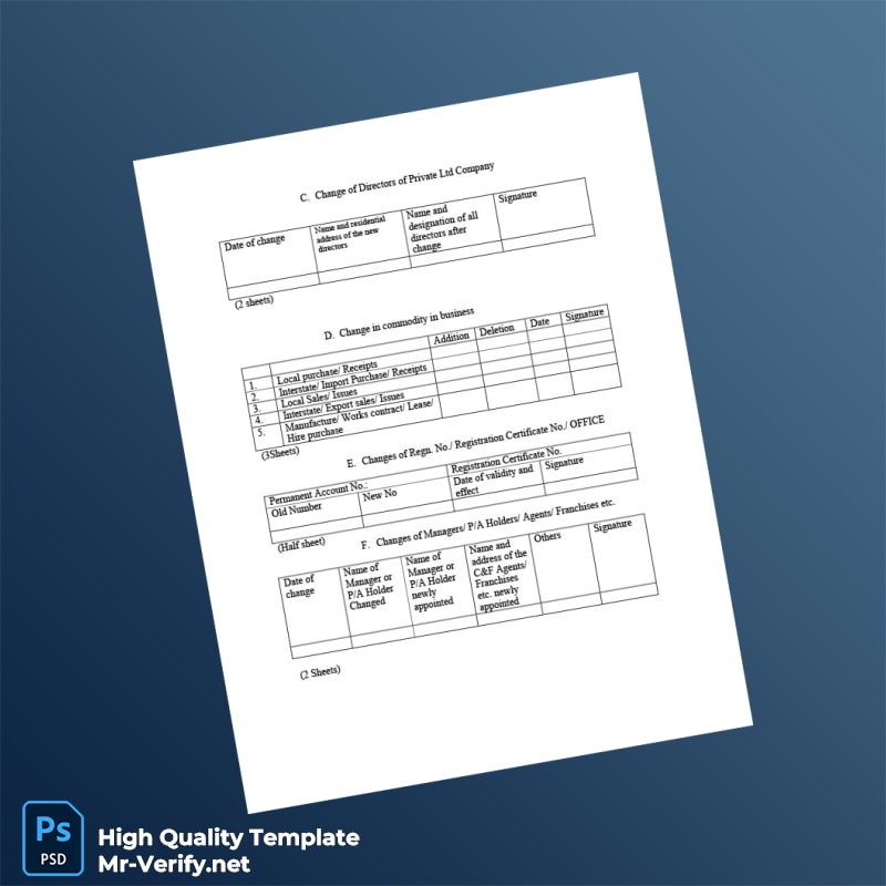 India Government of Kerala Department of Commercial Taxes Business Registration Certificate Template in Word and PDF formats 6 page India Government of Kerala Department of Commercial Taxes Business Registration Certificate Template in Word and PDF formats 6 page