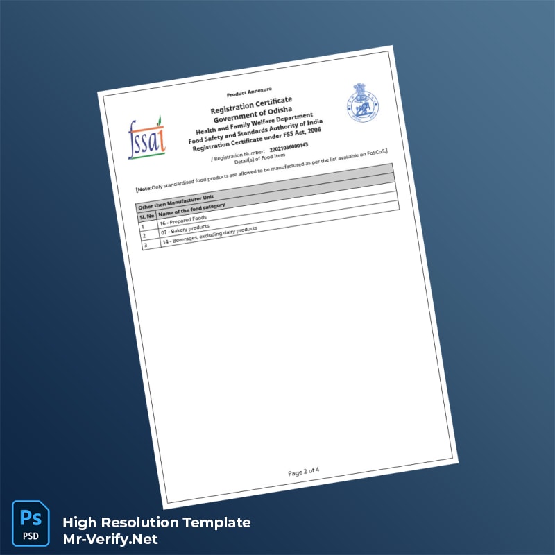 Editable India Government of Odisha Registration Certificate Word and Pdf Template 4 page Editable India Government of Odisha Registration Certificate Word and Pdf Template 4 page