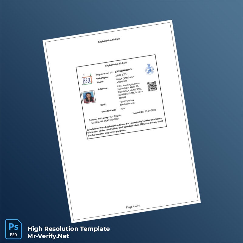 Editable India Government of Odisha Registration Certificate Word and Pdf Template 4 page Editable India Government of Odisha Registration Certificate Word and Pdf Template 4 page