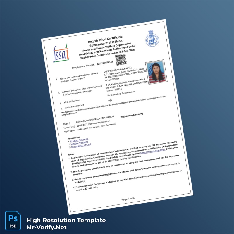 Editable India Government of Odisha Registration Certificate Word and Pdf Template 4 page Editable India Government of Odisha Registration Certificate Word and Pdf Template 4 page