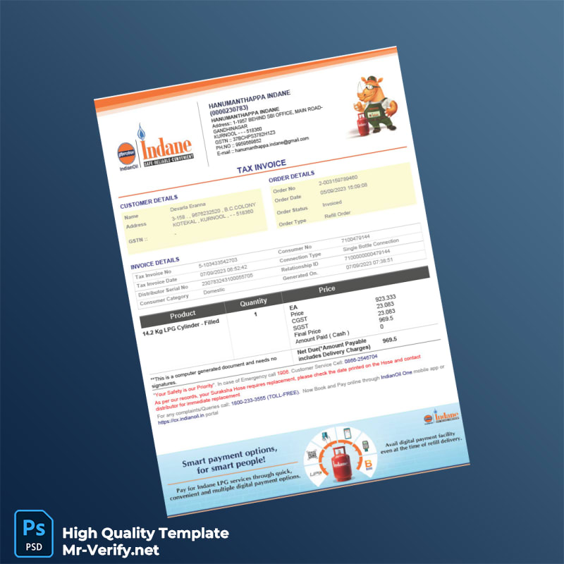 India Hanumanthappa Indane Tax Invoice Template in Word and PDF formats 2 page India Hanumanthappa Indane Tax Invoice Template in Word and PDF formats 2 page