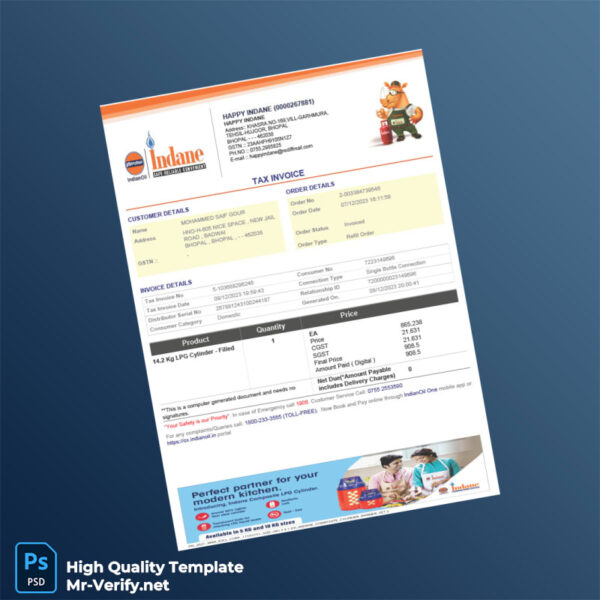 India Happy Indane Invoice Template in Word and PDF formats 2 page India Happy Indane Invoice Template in Word and PDF formats 2 page