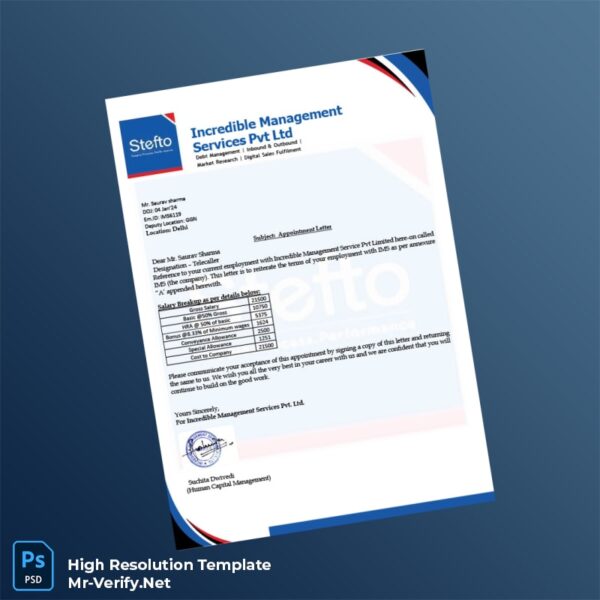 India20Incredible20Management20Services20Pvt20Ltd20Employment20Verification20Letter20Template20in20Word20and20PDF20formats 600x600 - Editable File Template