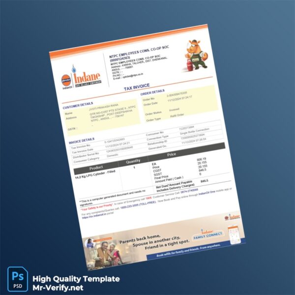 India Indian Oil Tax Invoice Template in Word and PDF formats 2 page India Indian Oil Tax Invoice Template in Word and PDF formats 2 page