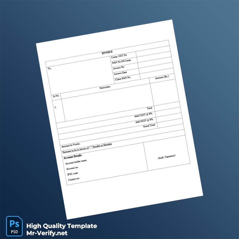 India Invoice Format Template in Word and PDF formats India Invoice Format Template in Word and PDF formats