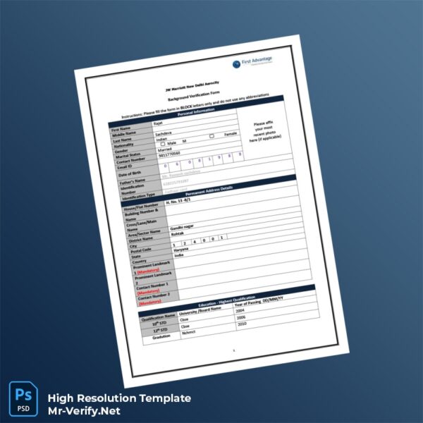 Editable India JW Marriott New Delhi Aerocity Employment Verification Letter Word and Pdf Template 4 page