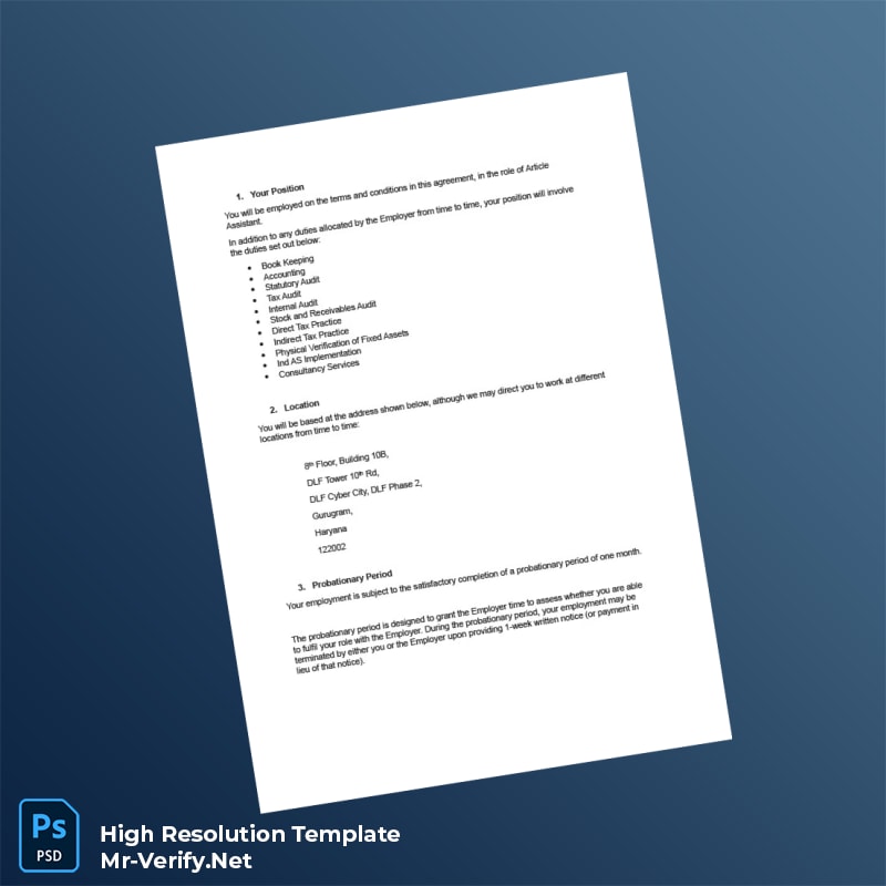 Editable India KPMG INDIA Pvt Ltd Employment Verification Letter Word and Pdf Template 4 page Editable India KPMG INDIA Pvt Ltd Employment Verification Letter Word and Pdf Template 4 page