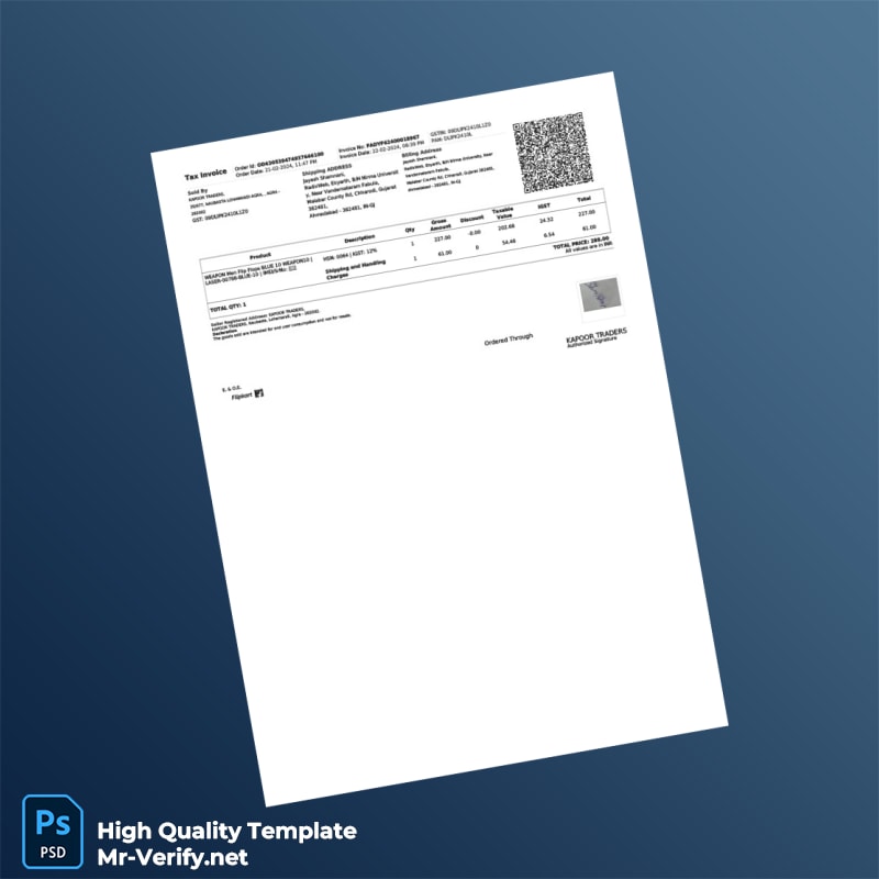 India Kapoor Traders Tax Invoice Template in Word and PDF formats 3 page India Kapoor Traders Tax Invoice Template in Word and PDF formats 3 page