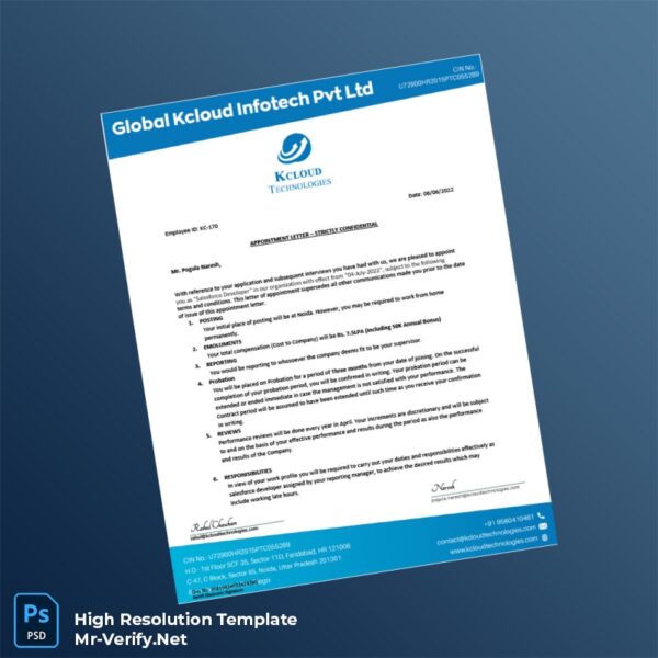 India20Kcloud20Technologies20Employment20Verification20Letter20Template20in20Word20and20PDF20formats 600x600 - Editable File Template