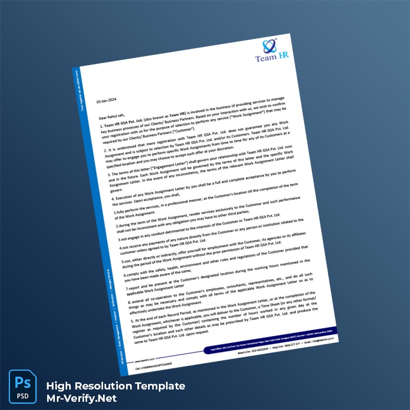 Editable India KiranaKart Technologies Private Limited Employment Verification Letter Word and Pdf Template 5 page Editable India KiranaKart Technologies Private Limited Employment Verification Letter Word and Pdf Template 5 page