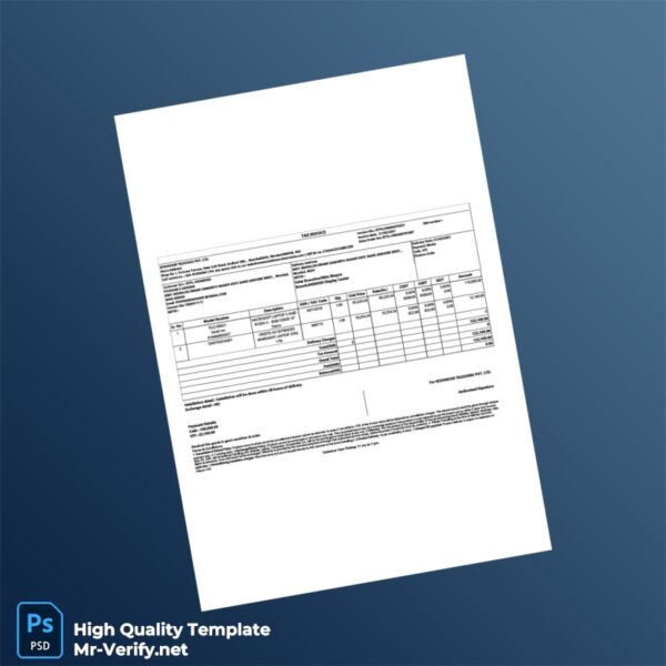 India Kohinoor Televideo Tax Invoice Template in Word and PDF formats 2 page