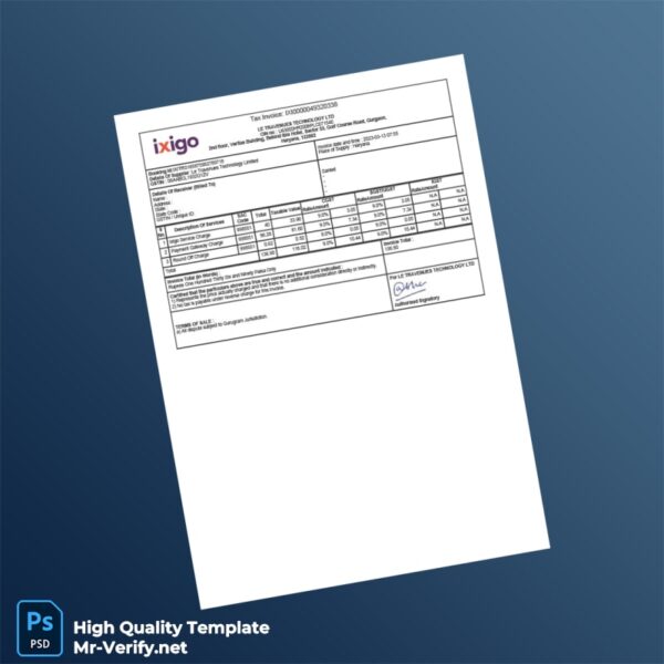 India Le Travenues Technology Ltd Invoice Template in Word and PDF formats