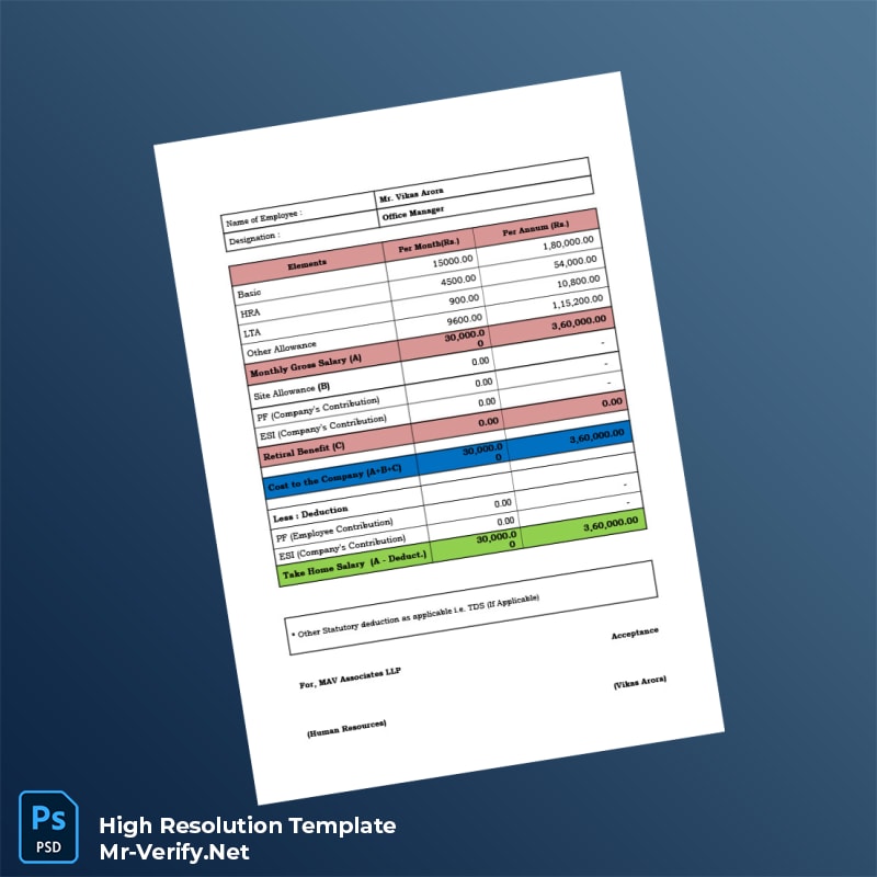 Editable India MAV Associates LLP Employment Verification Letter Word and Pdf Template 5 page Editable India MAV Associates LLP Employment Verification Letter Word and Pdf Template 5 page