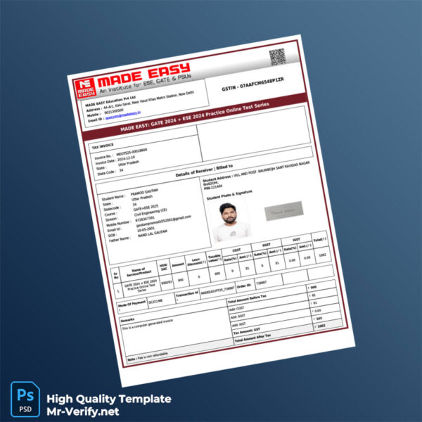 India Made Easy Tax Invoice Template in Word and PDF formats India Made Easy Tax Invoice Template in Word and PDF formats