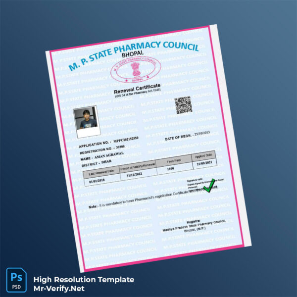 Buy Verified Accounts India20Madhya20Pradesh20State20Pharmacy20Council20Renewal20Certificate20Template20in20Word20and20PDF20formats 600x600 - Buy Verified Accounts