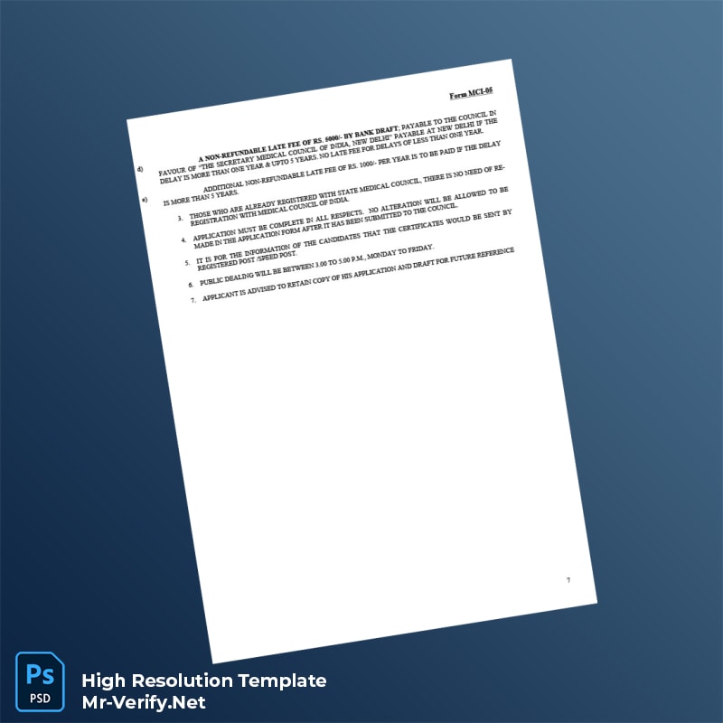 Editable India Medical Council Registration Certificate Word and Pdf Template 8 page Editable India Medical Council Registration Certificate Word and Pdf Template 8 page