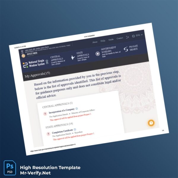 Editable India Ministry of Corporate Affairs Company Registration Certificate Word and Pdf Template 4 page