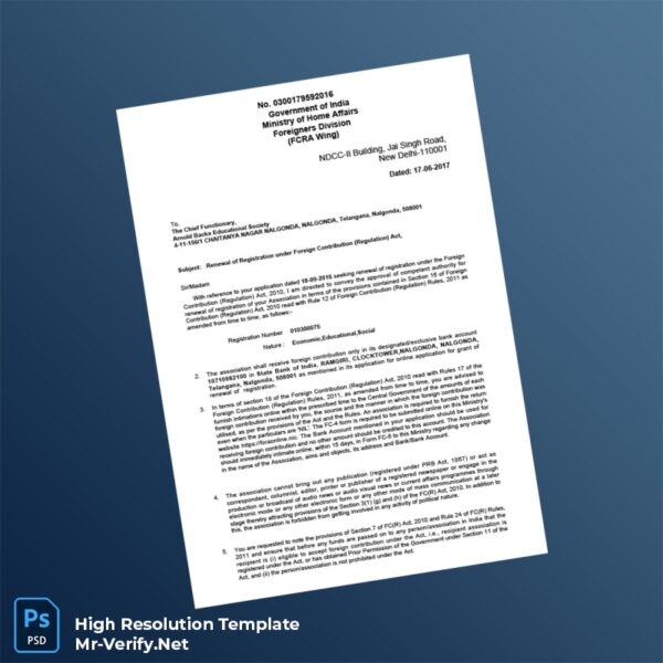 Buy Verified Accounts India20Ministry20of20Home20Affairs20FCRA20Registration20Renewal20Certificate20Template20in20Word20and20PDF20formats 600x600 - Buy Verified Accounts