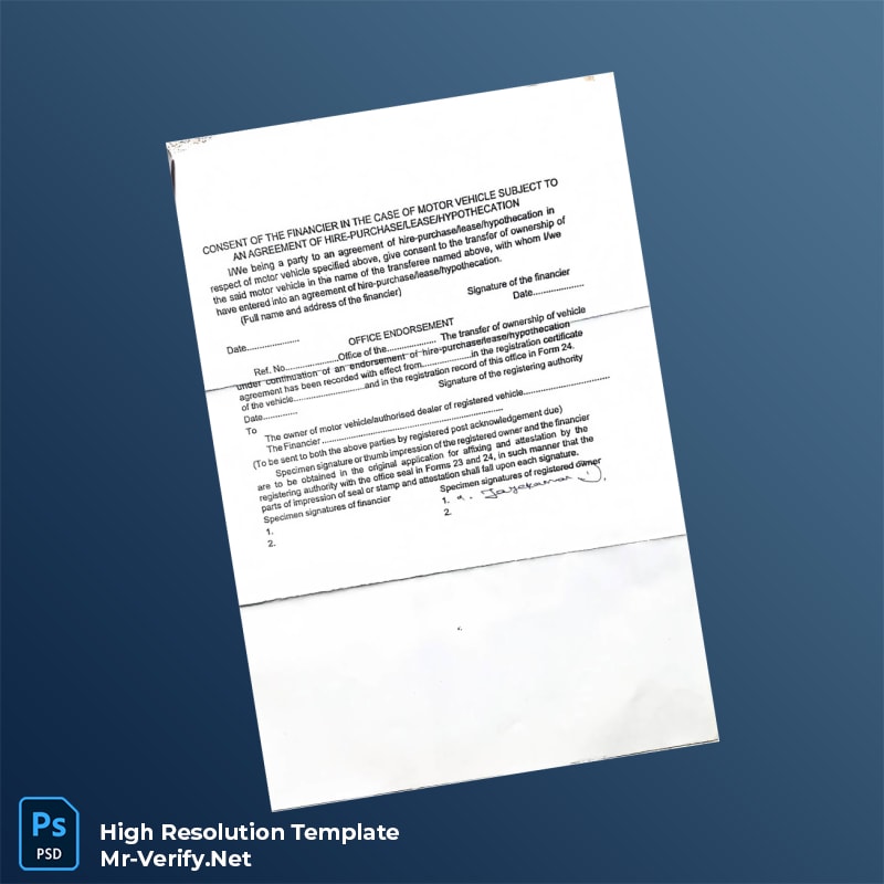 Editable India Motor Vehicle Transfer of Ownership Certificate Word and Pdf Template 3 page Editable India Motor Vehicle Transfer of Ownership Certificate Word and Pdf Template 3 page