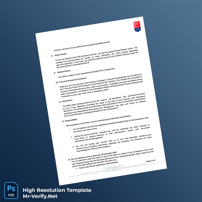 Editable India Muthoot Microfin Employment Verification Letter Word and Pdf Template 4 page Editable India Muthoot Microfin Employment Verification Letter Word and Pdf Template 4 page