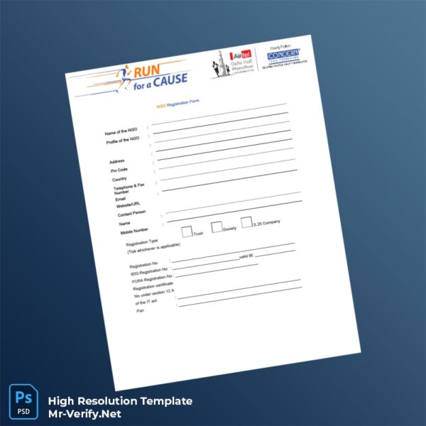 Editable India NGO Registration Form Word and Pdf Template 4 page