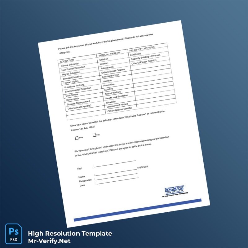 Editable India NGO Registration Form Word and Pdf Template 4 page Editable India NGO Registration Form Word and Pdf Template 4 page