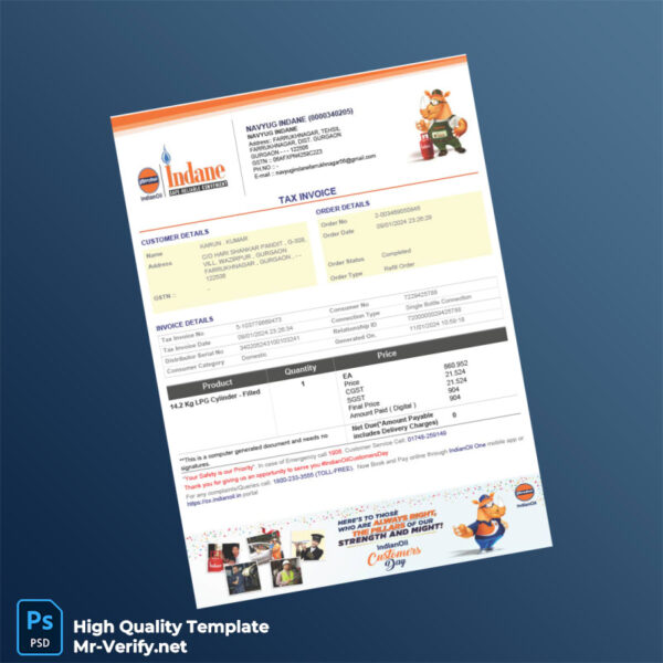 India Navyug Indane Tax Invoice Template in Word and PDF formats 2 page India Navyug Indane Tax Invoice Template in Word and PDF formats 2 page