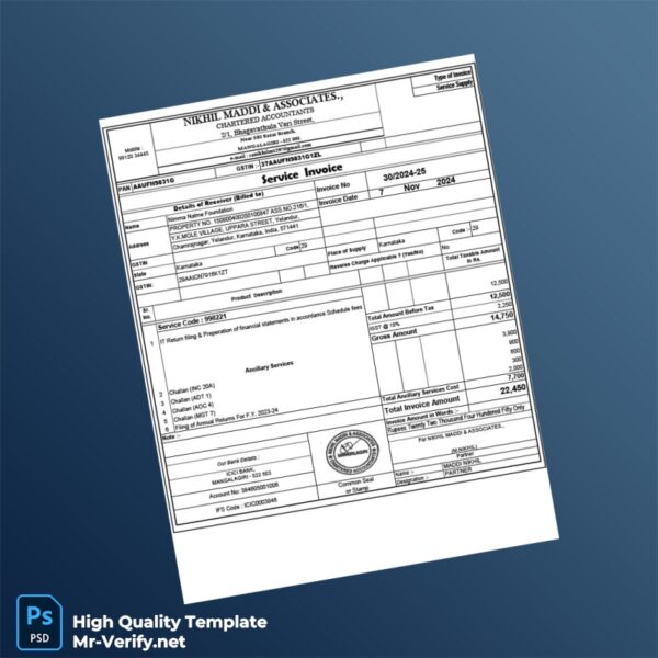 India Nimma Nalme Foundation Service Invoice Template in Word and PDF formats India Nimma Nalme Foundation Service Invoice Template in Word and PDF formats