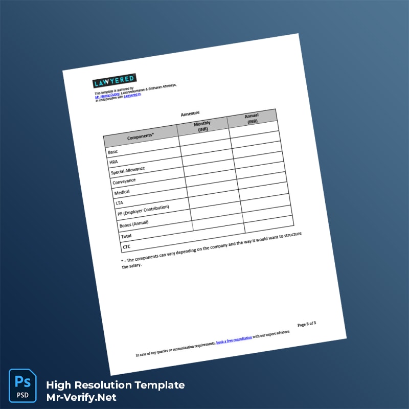 Editable India Offer Letter Word and Pdf Template 3 page Editable India Offer Letter Word and Pdf Template 3 page