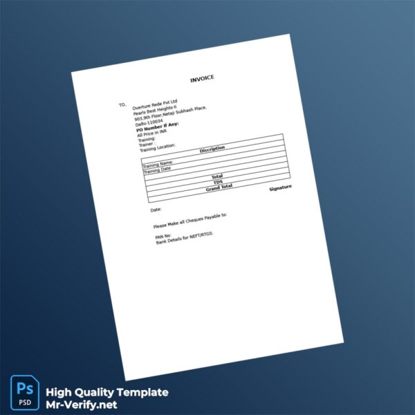 India Overture Rede Pvt Ltd Invoice Template in Word and PDF formats 2 page