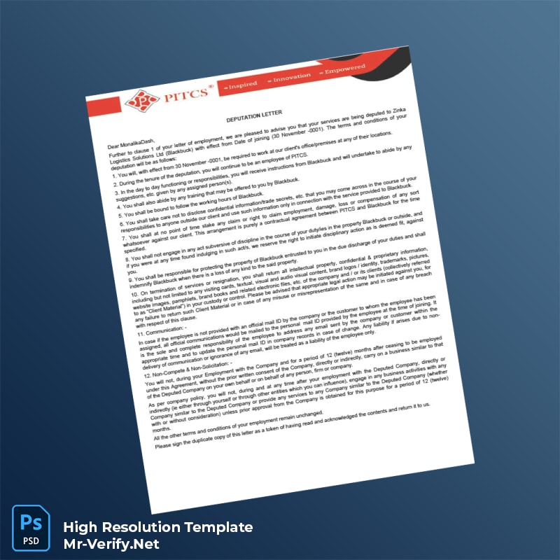 Editable India PITCS Appointment Letter Word and Pdf Template 7 page Editable India PITCS Appointment Letter Word and Pdf Template 7 page